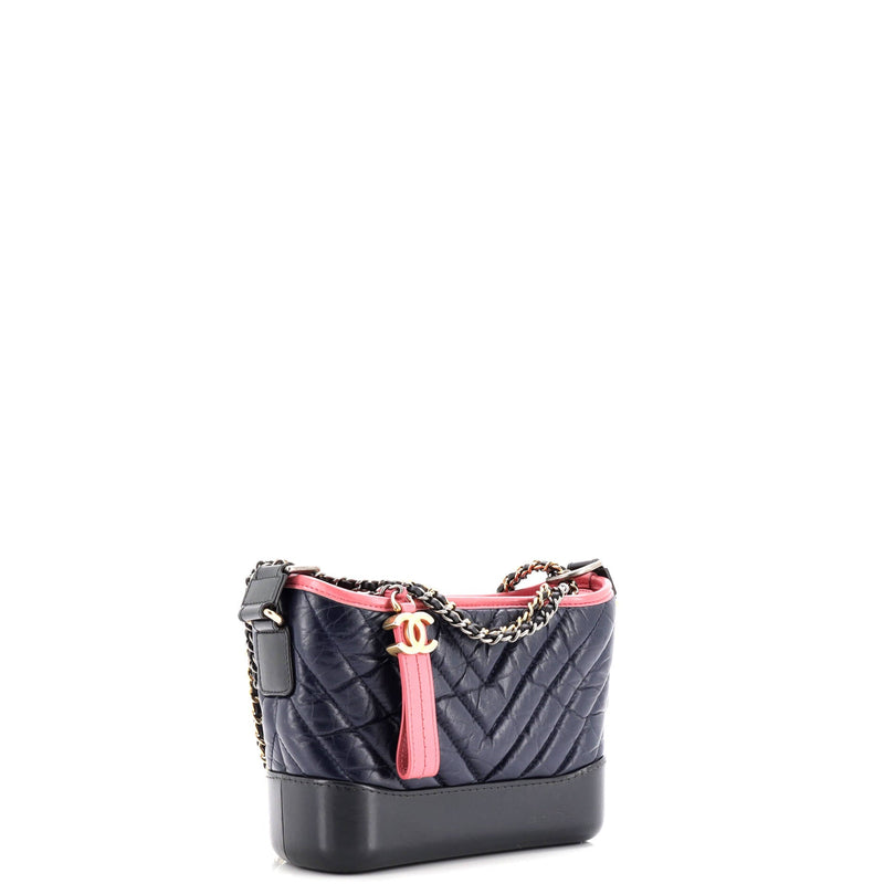 Gabrielle Hobo Chevron Aged Calfskin