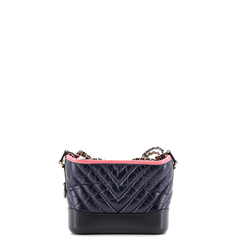 Gabrielle Hobo Chevron Aged Calfskin