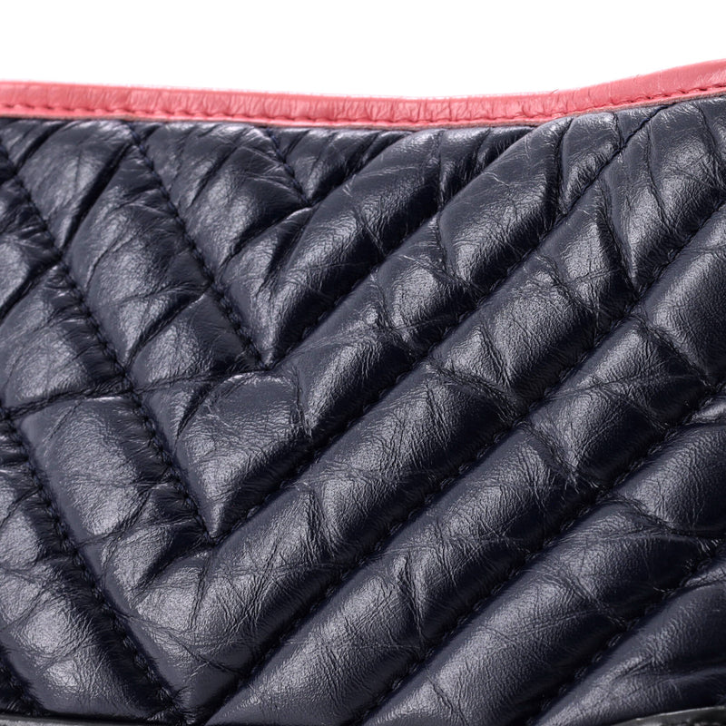Gabrielle Hobo Chevron Aged Calfskin