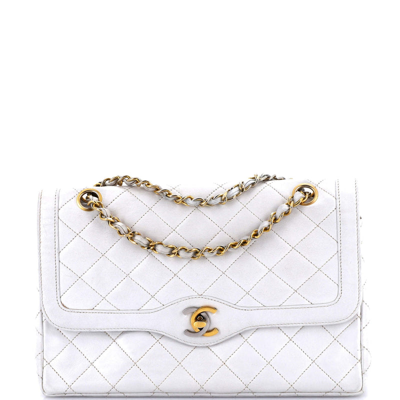 Vintage Two Tone Cc Flap Bag Quilted