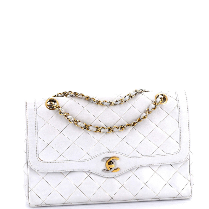 Vintage Two Tone Cc Flap Bag Quilted