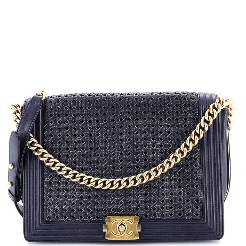 Boy Flap Bag Braided Sheepskin Large