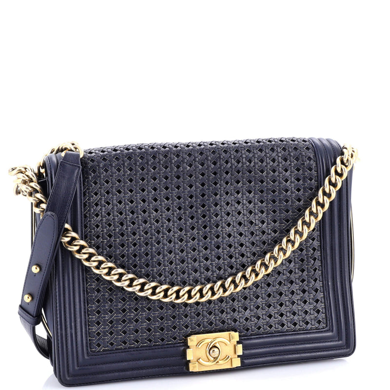 Boy Flap Bag Braided Sheepskin Large