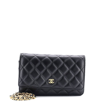 Wallet On Chain Quilted Lambskin