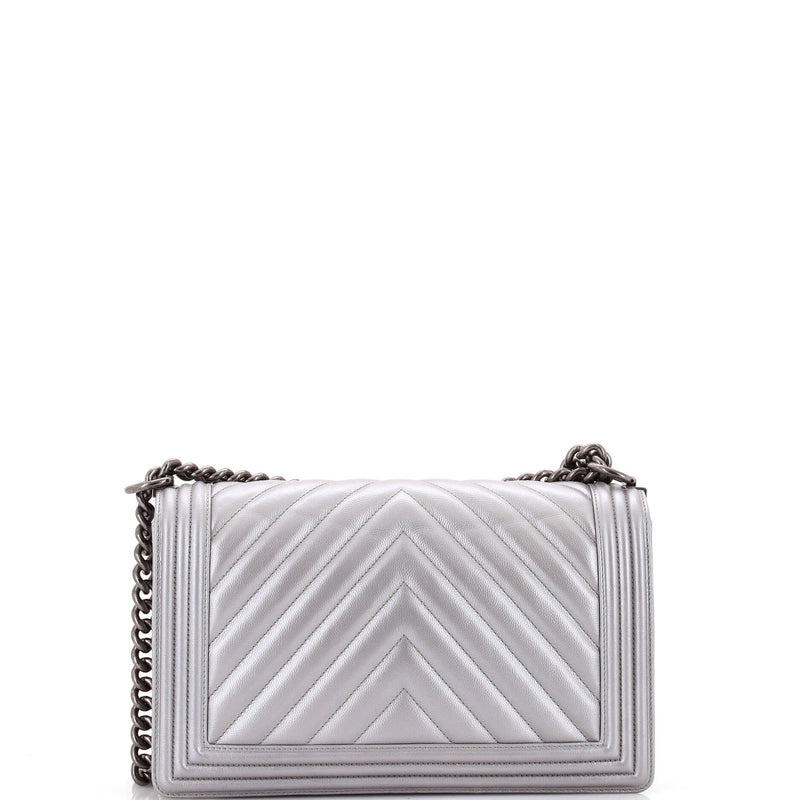 Boy Flap Bag Chevron Caviar New Medium