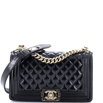 Boy Flap Bag Quilted Iridescent Glazed