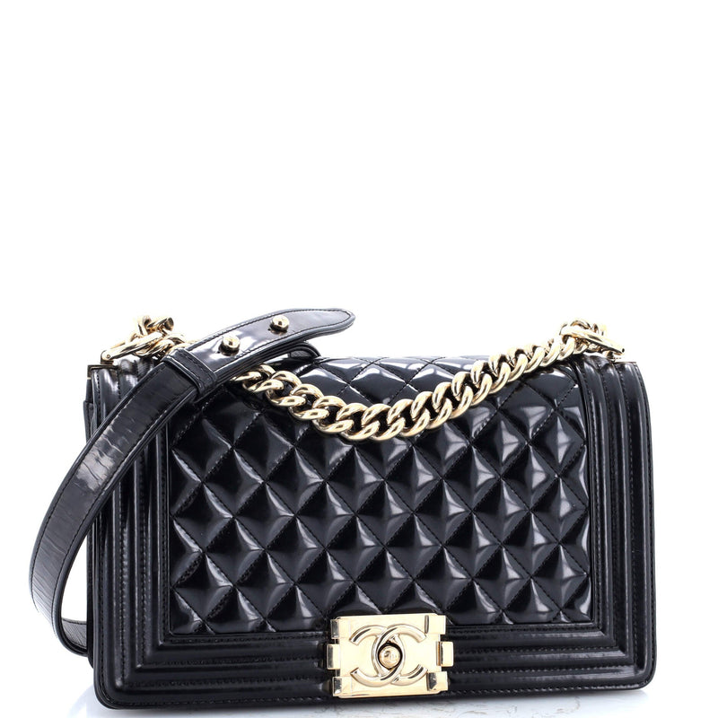 Boy Flap Bag Quilted Iridescent Glazed