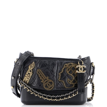 Gabrielle Hobo Embellished Quilted Aged