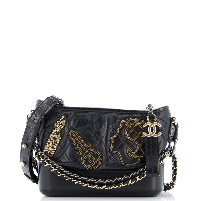 Gabrielle Hobo Embellished Quilted Aged