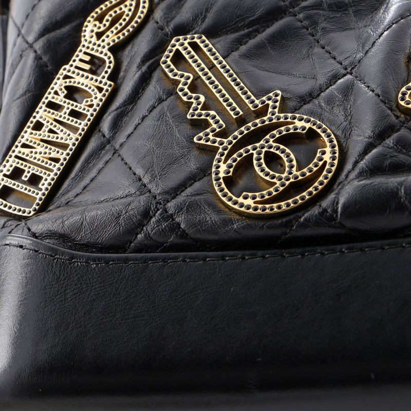 Gabrielle Hobo Embellished Quilted Aged