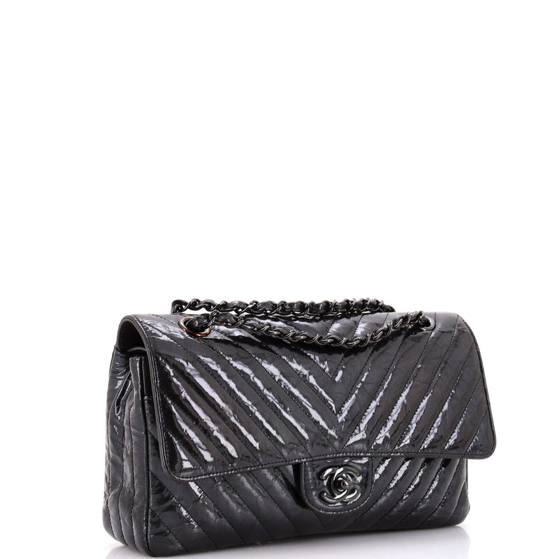 So Black Classic Double Flap Bag Chevron