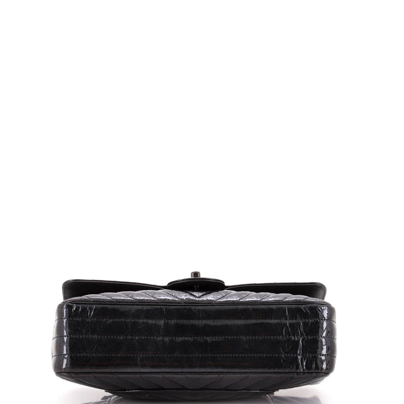 So Black Classic Double Flap Bag Chevron