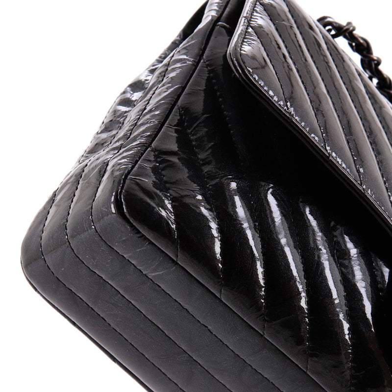 So Black Classic Double Flap Bag Chevron