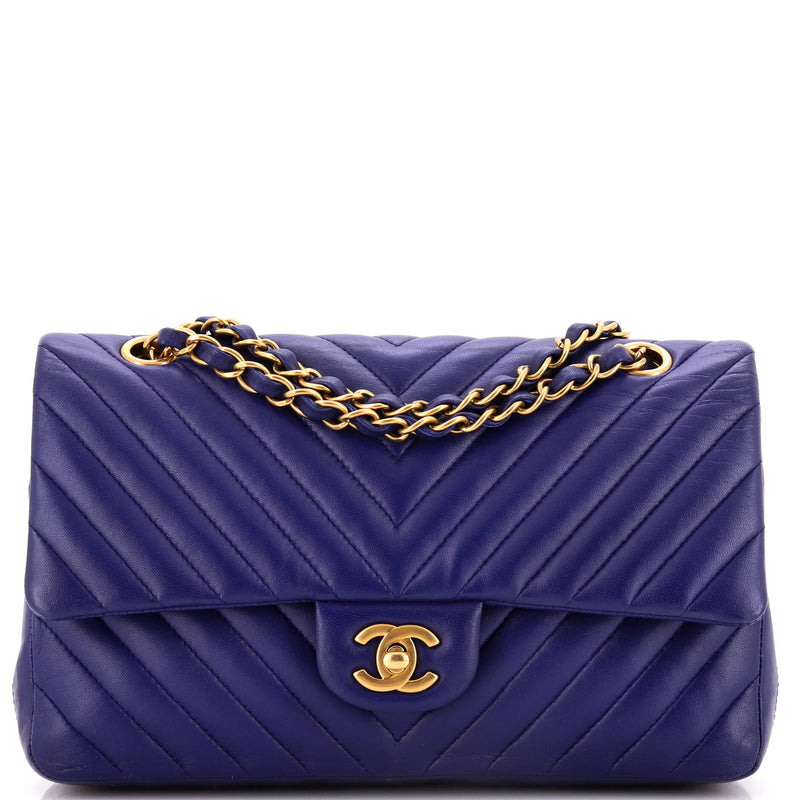 Classic Double Flap Bag Chevron Calfskin