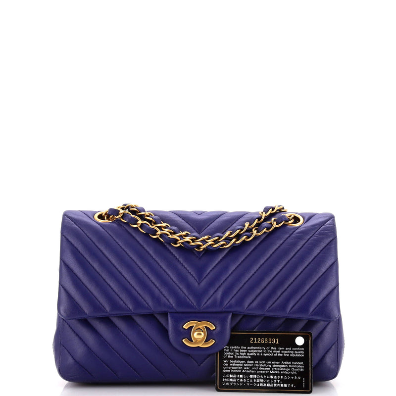 Classic Double Flap Bag Chevron Calfskin