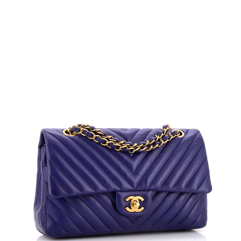 Classic Double Flap Bag Chevron Calfskin