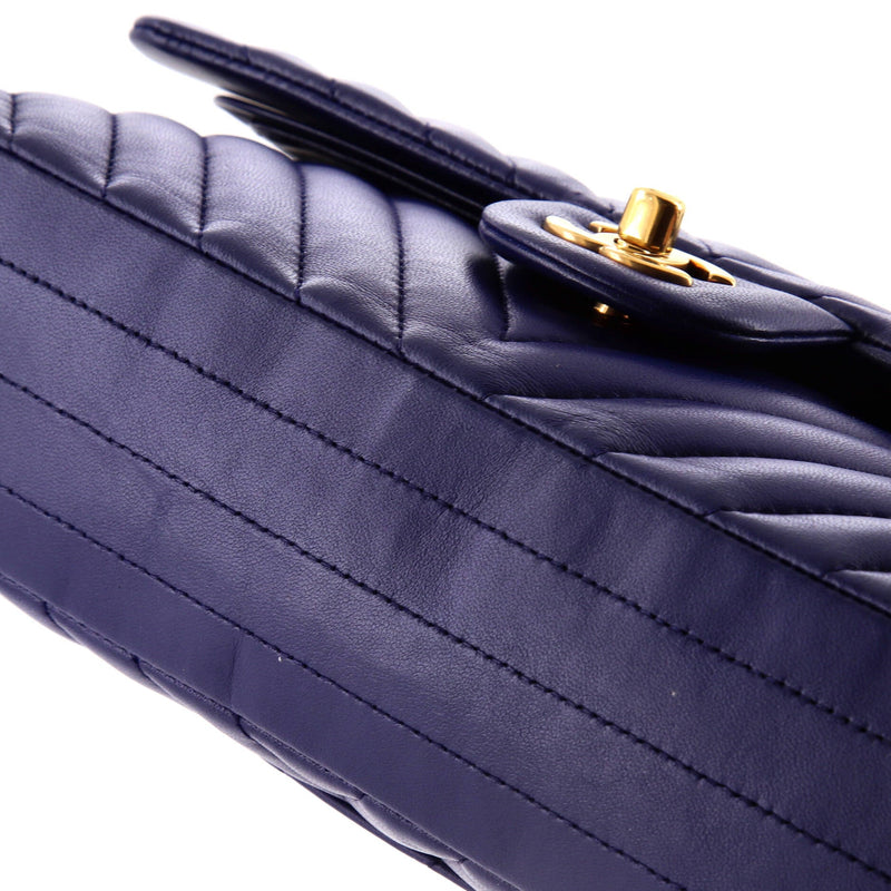 Classic Double Flap Bag Chevron Calfskin