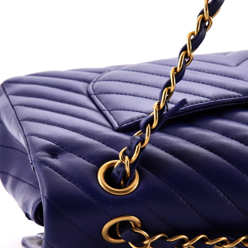 Classic Double Flap Bag Chevron Calfskin