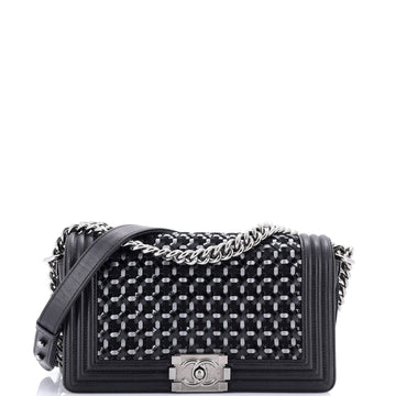 Boy Flap Bag Braided Patent And Calfskin