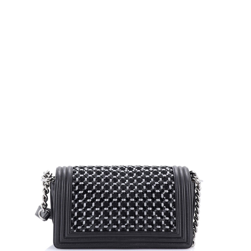 Boy Flap Bag Braided Patent And Calfskin