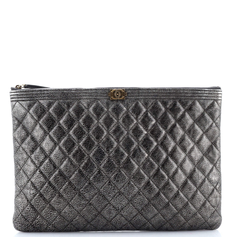 Boy O Case Clutch Quilted Calfskin Large