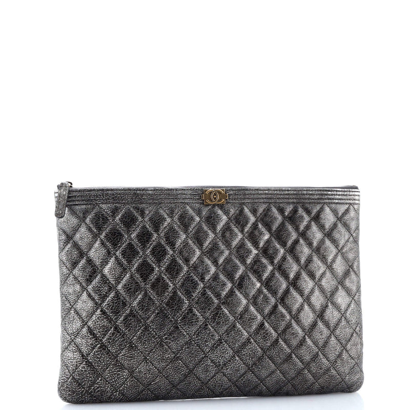 Boy O Case Clutch Quilted Calfskin Large