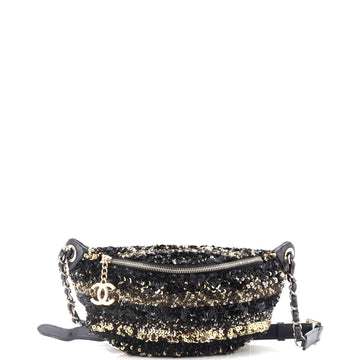 Cc Charm Zip Waist Bag Sequins And