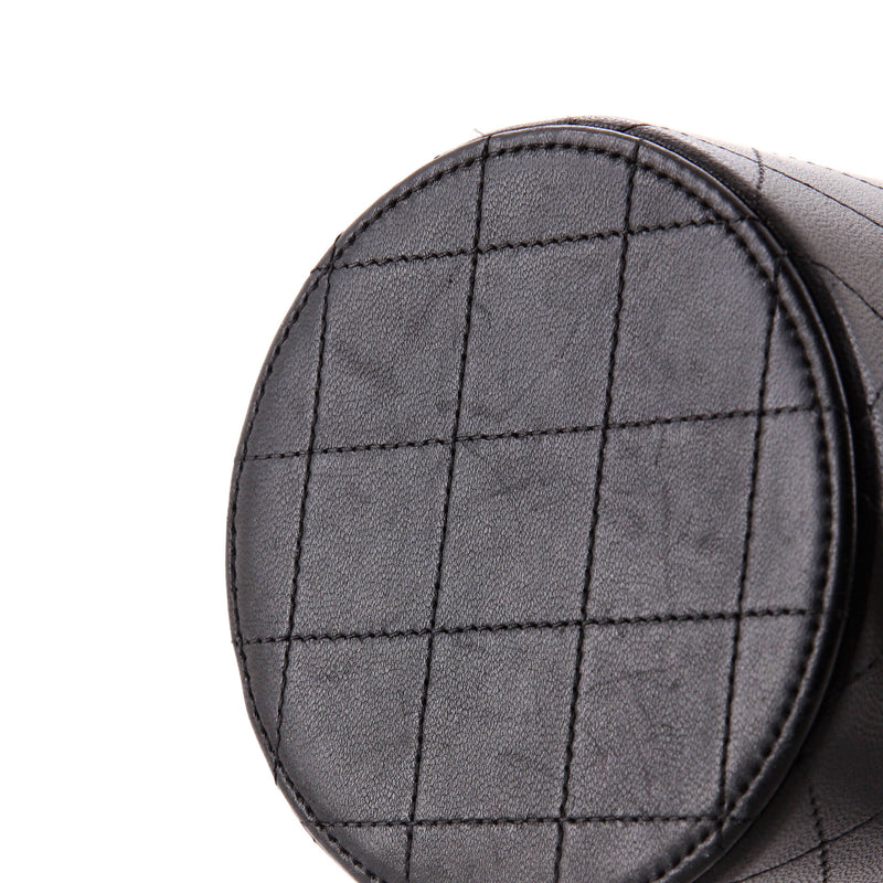 Cc Round Vanity Case With Chain Quilted