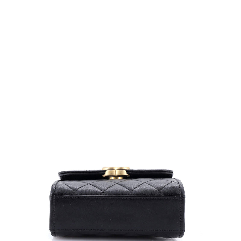 Coco Enamel Top Handle Flap Bag Quilted