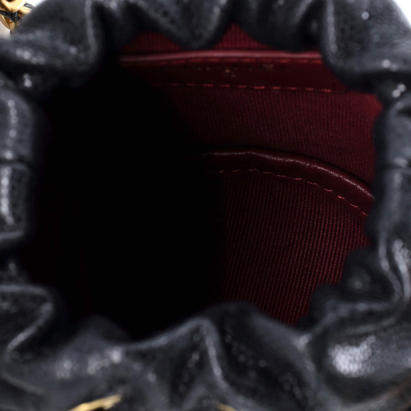 Twist Your Buttons Drawstring Bucket Bag