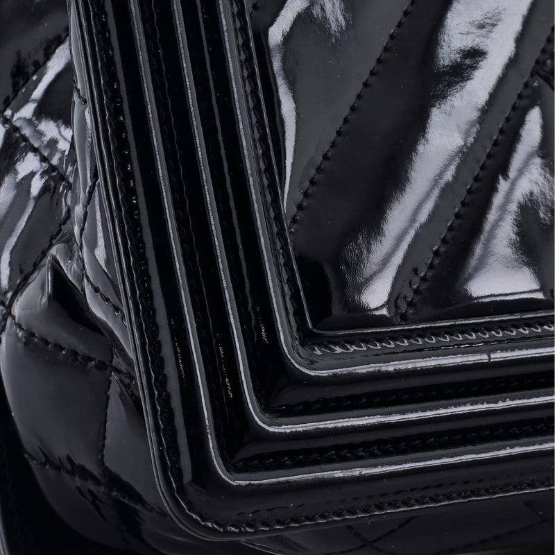 Boy Flap Bag Chevron Patent New Medium