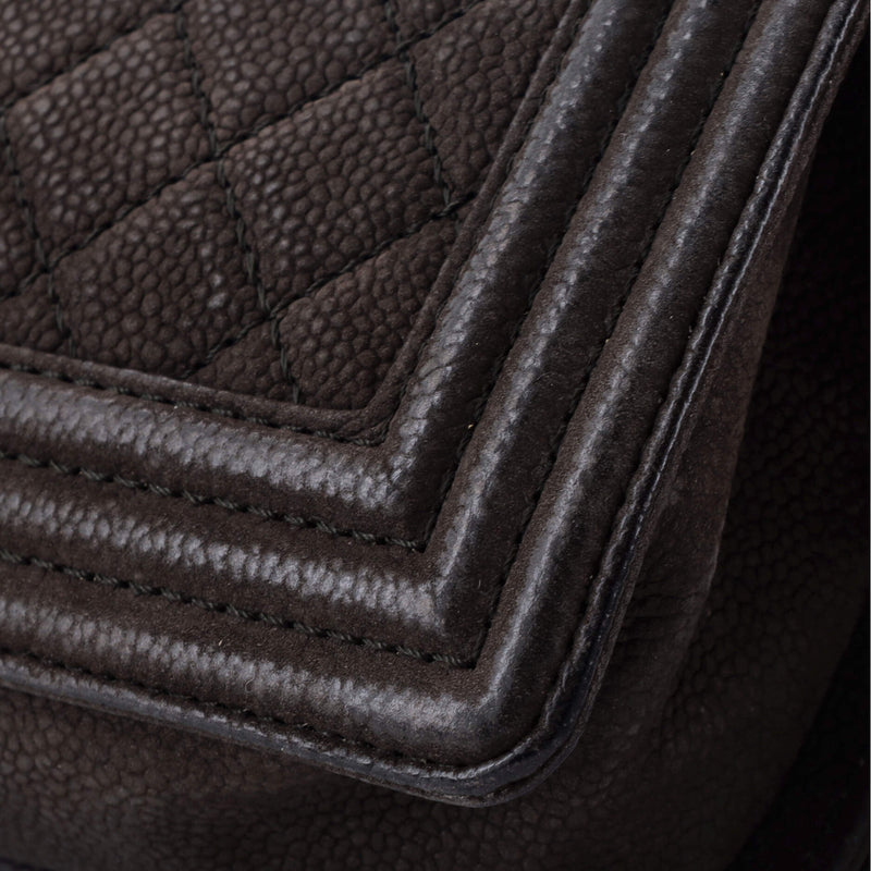 Boy Flap Bag Quilted Matte Caviar Small