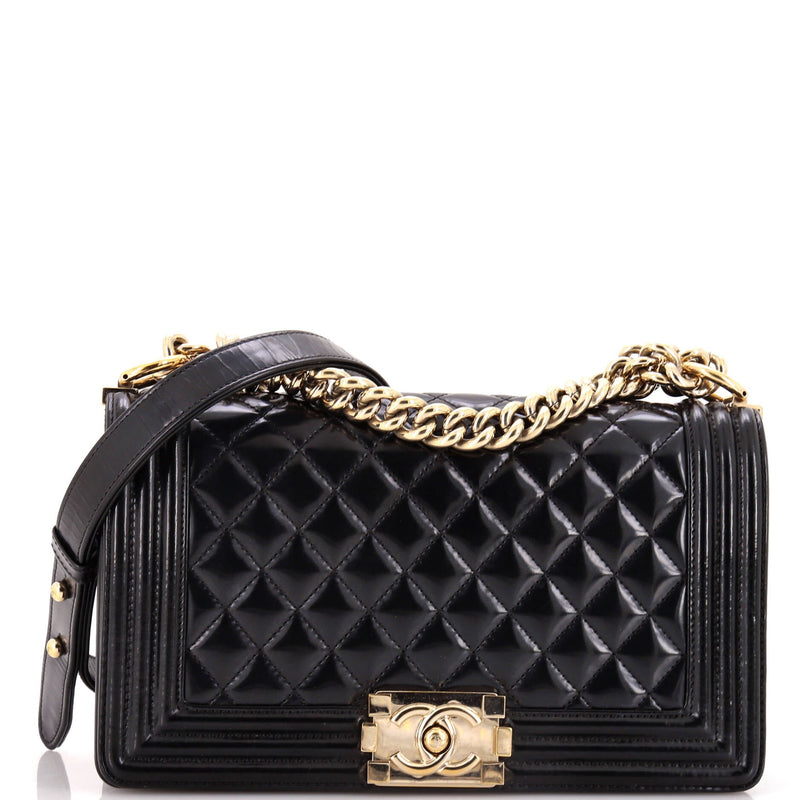 Boy Flap Bag Quilted Iridescent Glazed