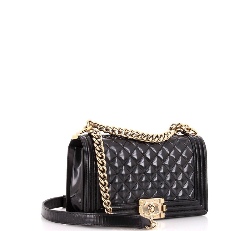 Boy Flap Bag Quilted Iridescent Glazed