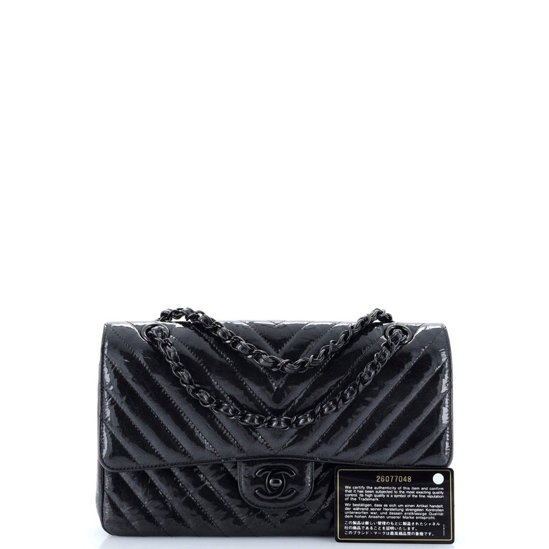 So Black Classic Double Flap Bag Chevron