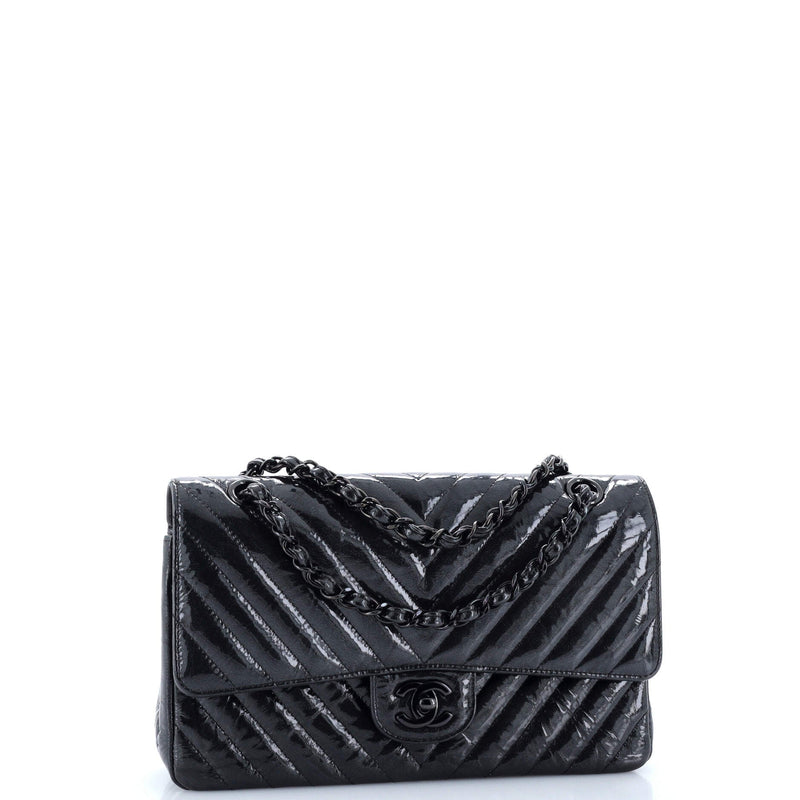 So Black Classic Double Flap Bag Chevron