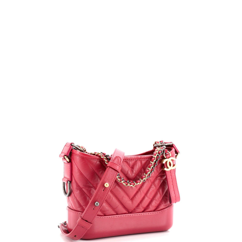 Gabrielle Hobo Chevron Aged Calfskin