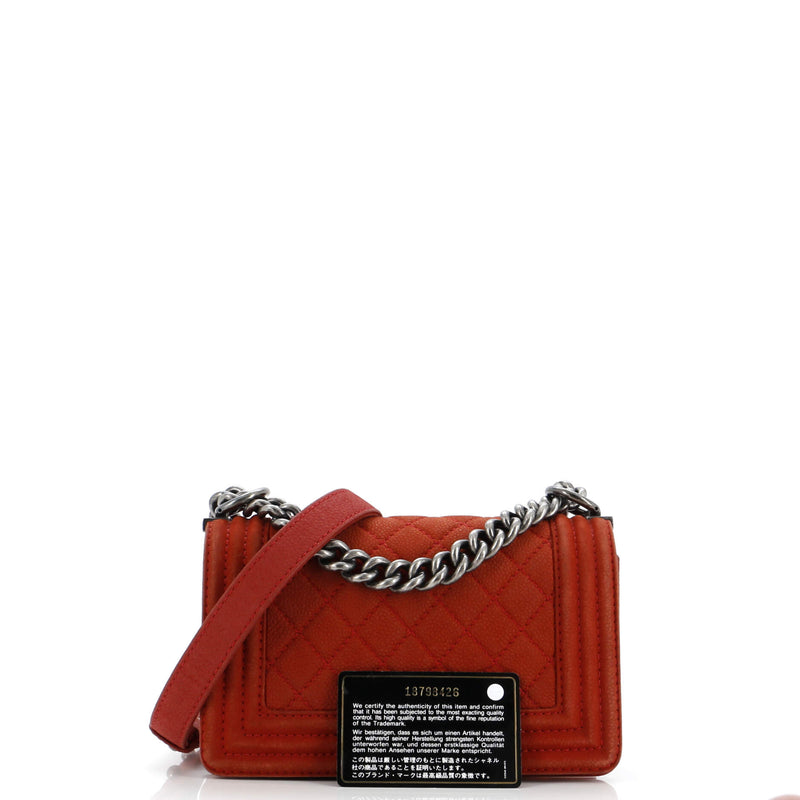 Boy Flap Bag Quilted Matte Caviar Small