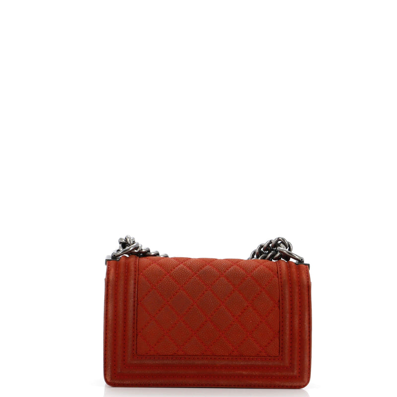 Boy Flap Bag Quilted Matte Caviar Small