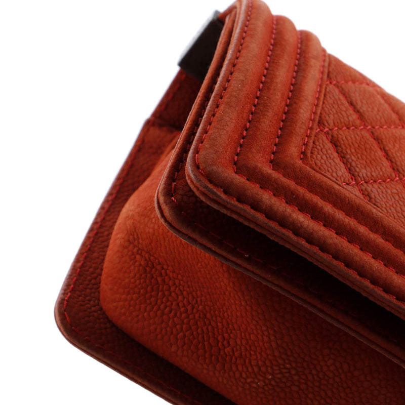 Boy Flap Bag Quilted Matte Caviar Small