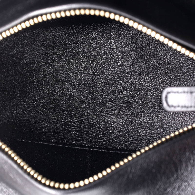 Cc Barrel Wristlet Chain Clutch Quilted