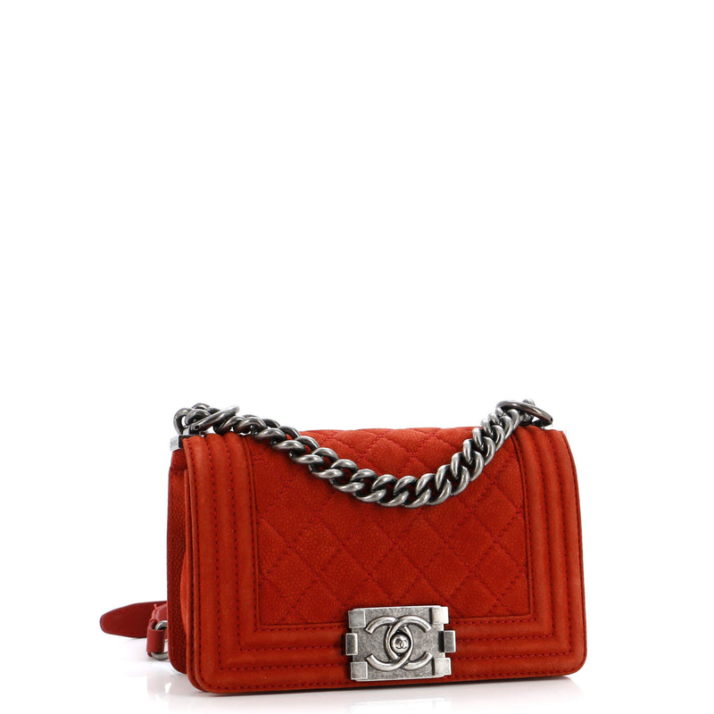 Boy Flap Bag Quilted Matte Caviar Small