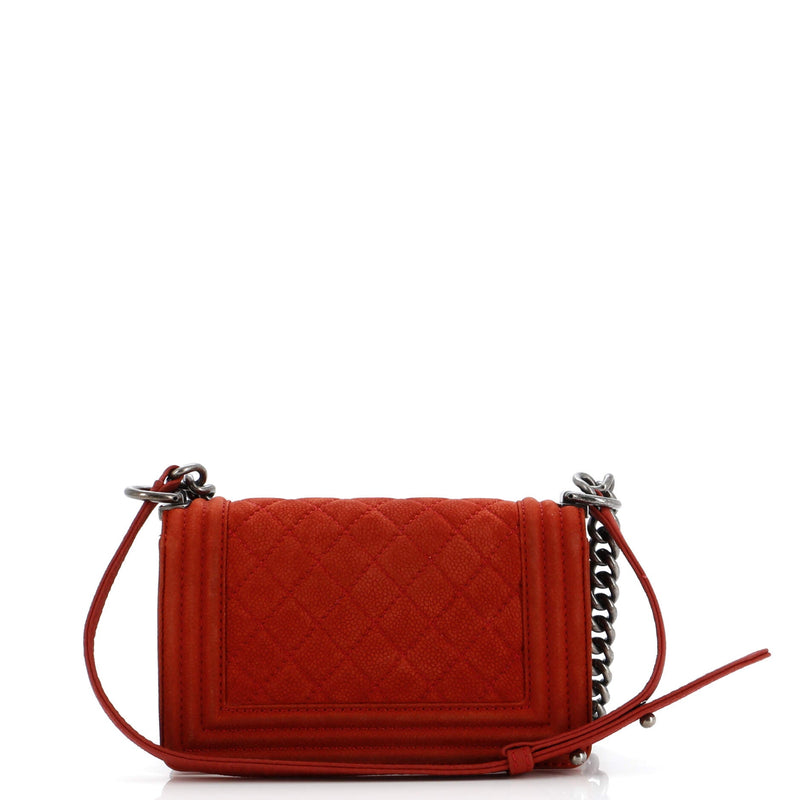 Boy Flap Bag Quilted Matte Caviar Small