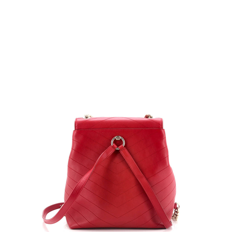 Coco Chevron Backpack Stitched Calfskin