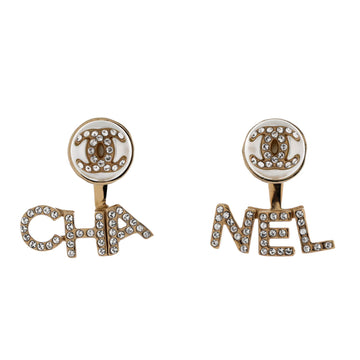 Cha-Nel Drop Cc Stud Earrings Metal With
