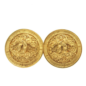 Chanel Cc Logo Clip-On Earrings Gold-