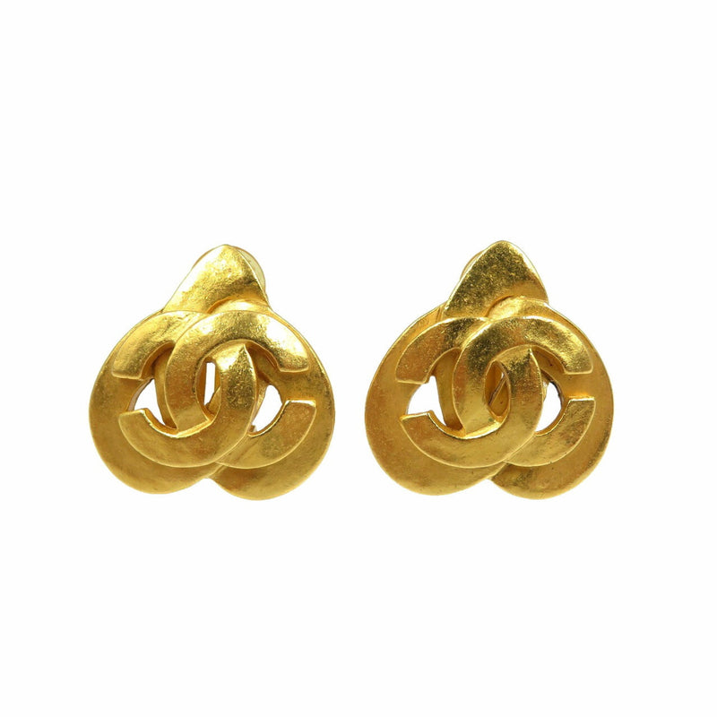 Cc Logo Clip-On Earrings Gold-Tone Metal