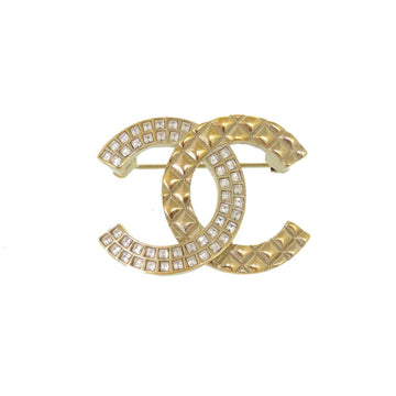 Chanel Cc Logo Brooch Gold-Tone Metal