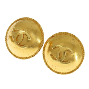 Cc Logo Clip-On Earrings Gold-Tone Metal