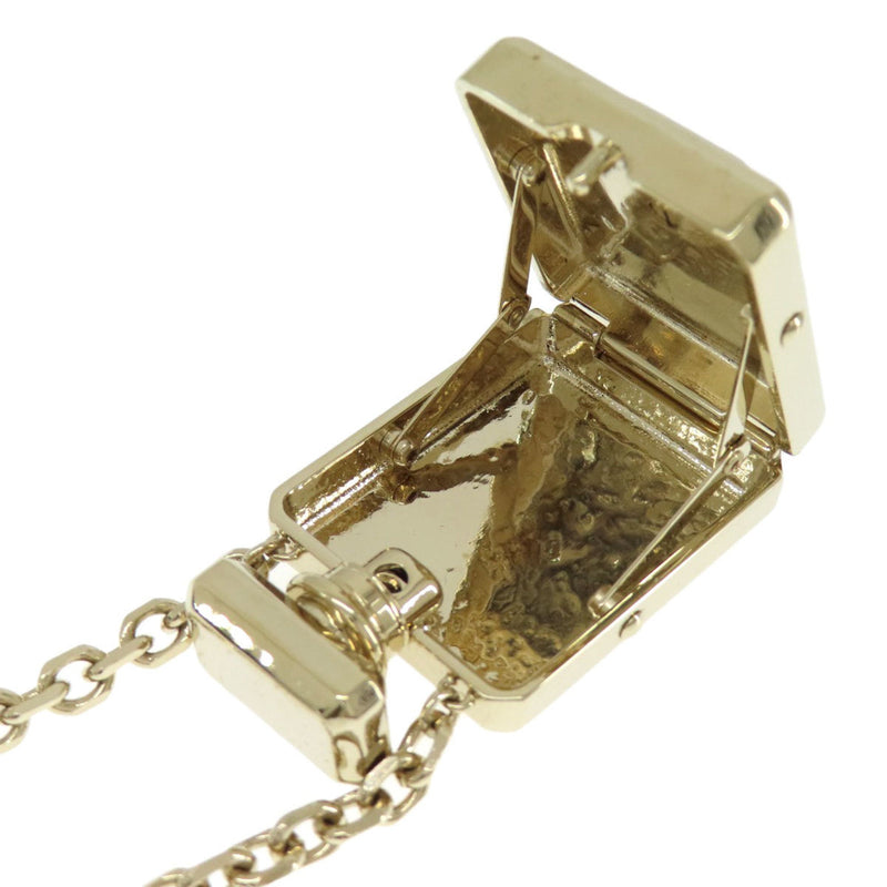 Cc Logo Pendant Necklace Gold-Tone Metal